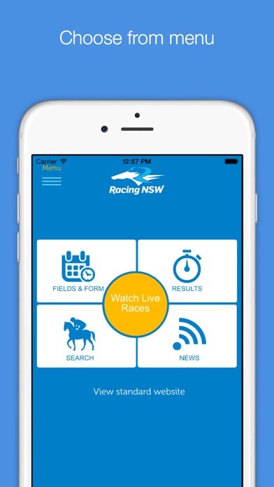 Emulate iPhone app Racing NSW using MyAndroid