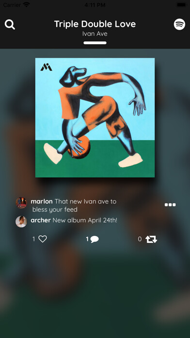 Emulate iPhone app Racket - Social Music Curation using MyAndroid