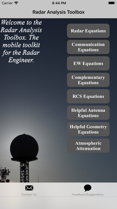 Emulate iPhone app Radar Analysis Toolbox using MyAndroid