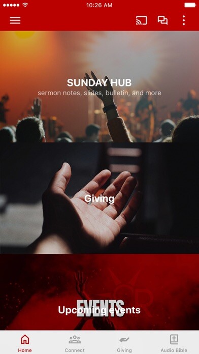 Emulate iPhone app Radiant Life Church Arizona using MyAndroid