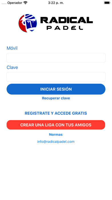 Emulate iPhone app Radical Padel using MyAndroid