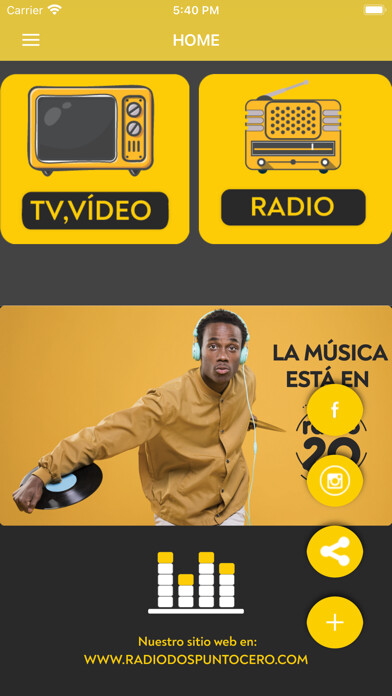 Emulate iPhone app Radio 2.0 Latinoamérica using MyAndroid