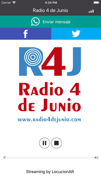 Emulate iPhone app Radio 4 de Junio using MyAndroid