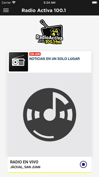 Emulate iPhone app Radio Activa 100.1 using MyAndroid