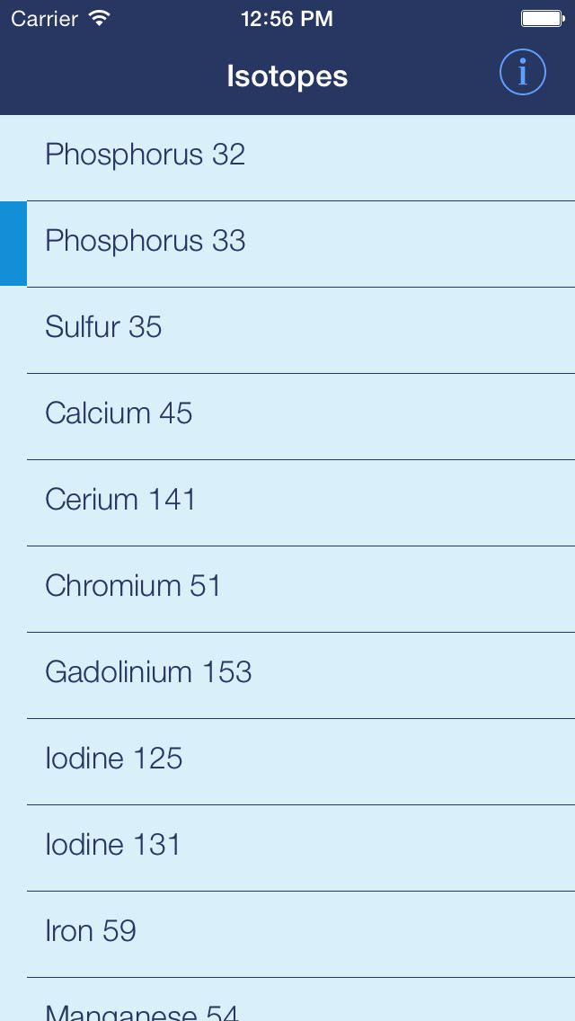 Emulate iPhone app Radioactive Decay Calculator using MyAndroid