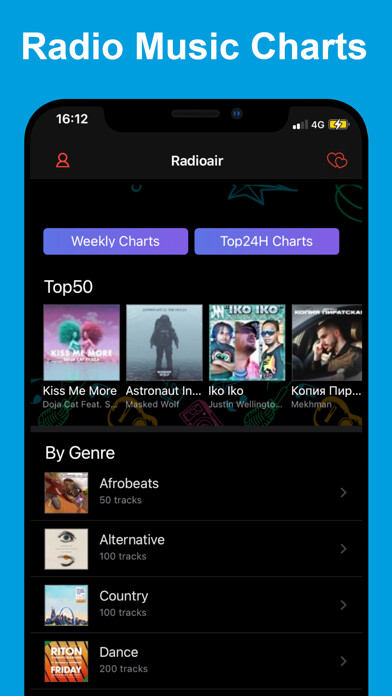Emulate iPhone app Radioair - Radio Music Charts using MyAndroid Emulate iPhone app Radioair - Radio Music Charts using MyAndroid