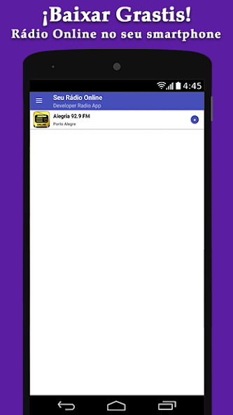 Run android online APK Radio Alegria 92.9 FM Porto Alegre - Radio Online from MyAndroid or emulate Radio Alegria 92.9 FM Porto Alegre - Radio Online using MyAndroid