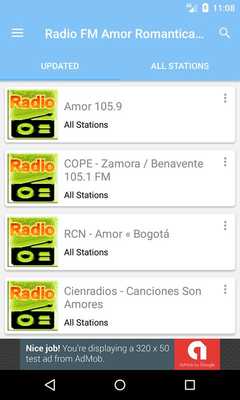 Emulate Android APK Radio Amor Musica Romantica FM