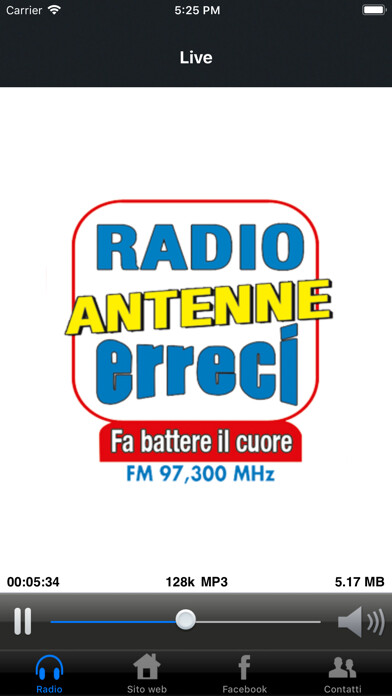 Emulate iPhone app RADIO ANTENNE ERRECI  97.3 using MyAndroid