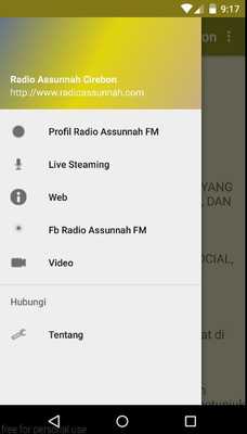 Emulate Android APK Radio Assunnah Kita Cirebon