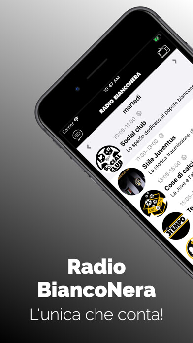 Emulate iPhone app Radio BiancoNera using MyAndroid