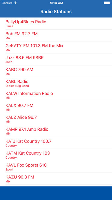 Emulate iPhone app Radio California FM - Streaming and listen to live online music channel, news show and American charts from the USA using MyAndroid