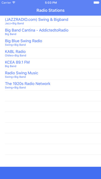 Emulate iPhone app Radio Channel Big Band FM Online Streaming using MyAndroid