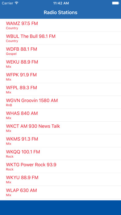 Emulate iPhone app Radio Channel Kentucky FM Online Streaming using MyAndroid