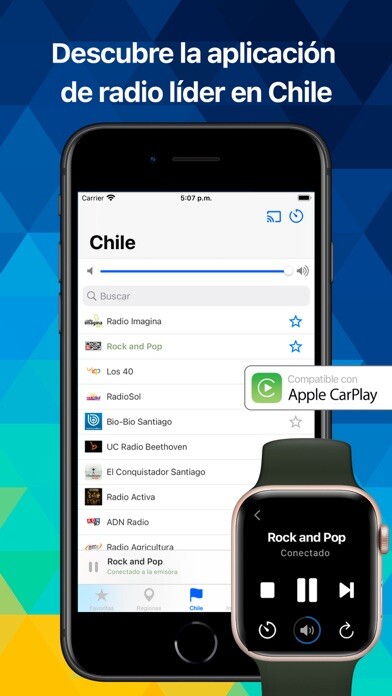 Emulate iPhone app Radio Chile: Emisoras en vivo using MyAndroid Emulate iPhone app Radio Chile: Emisoras en vivo using MyAndroid