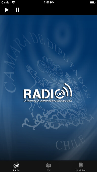 Emulate iPhone app Radio Cámara de Diputados using MyAndroid