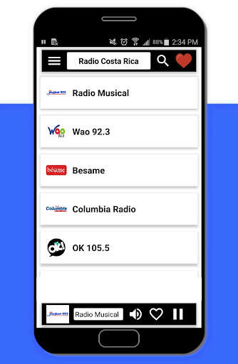 Run android online APK Radio Costa Rica - Emisoras Costarricenses en vivo from MyAndroid or emulate Radio Costa Rica - Emisoras Costarricenses en vivo using MyAndroid