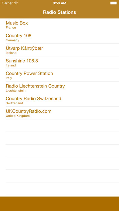 Emulate iPhone app Radio Country FM - Streaming and listen to live online charts music from european station and channel using MyAndroid Emulate iPhone app Radio Country FM - Streaming and listen to live online charts music from european station and channel using MyAndroid