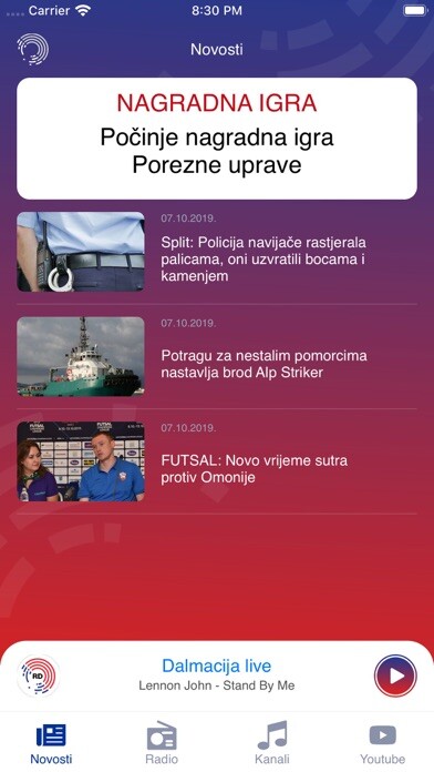 Emulate iPhone app Radio Dalmacija using MyAndroid
