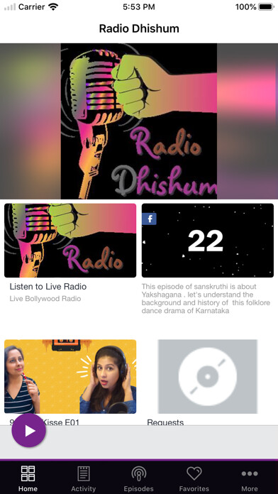 Emulate iPhone app Radio Dhishum using MyAndroid