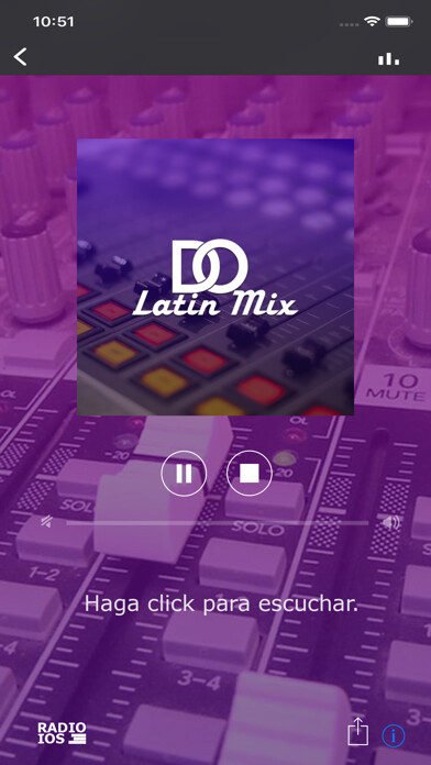 Emulate iPhone app Radio Do Latin Mix using MyAndroid