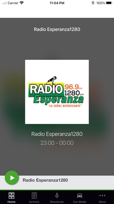 Emulate iPhone app Radio Esperanza1280 using MyAndroid