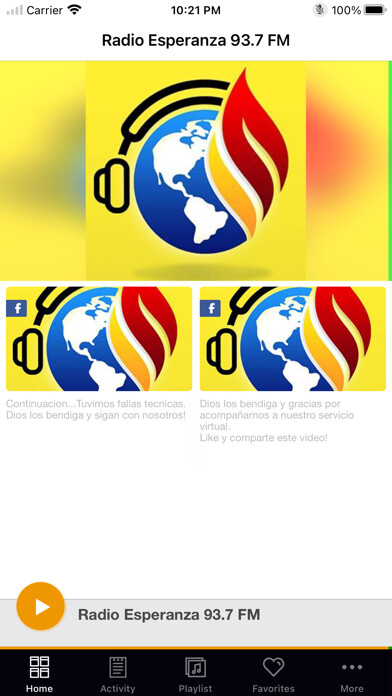 Emulate iPhone app Radio Esperanza 93.7 FM using MyAndroid Emulate iPhone app Radio Esperanza 93.7 FM using MyAndroid