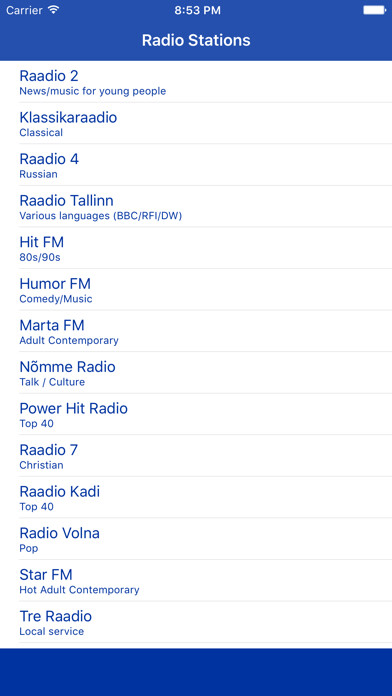 Emulate iPhone app Radio Estonia FM - Streaming and listen to live online music, news show and Estonian charts raadio muusika using MyAndroid Emulate iPhone app Radio Estonia FM - Streaming and listen to live online music, news show and Estonian charts raadio muusika using MyAndroid