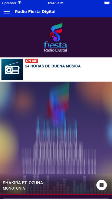 Emulate iPhone app Radio Fiesta Digital using MyAndroid