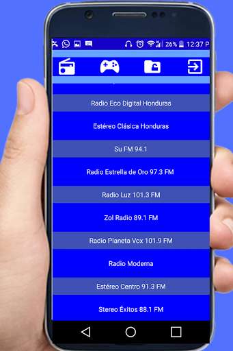 Run android online APK Radio Fm De Honduras En Vivo 24/7 from MyAndroid or emulate Radio Fm De Honduras En Vivo 24/7 using MyAndroid
