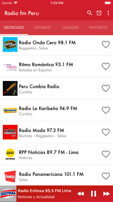 Emulate iPhone app Radio fm Peru using MyAndroid