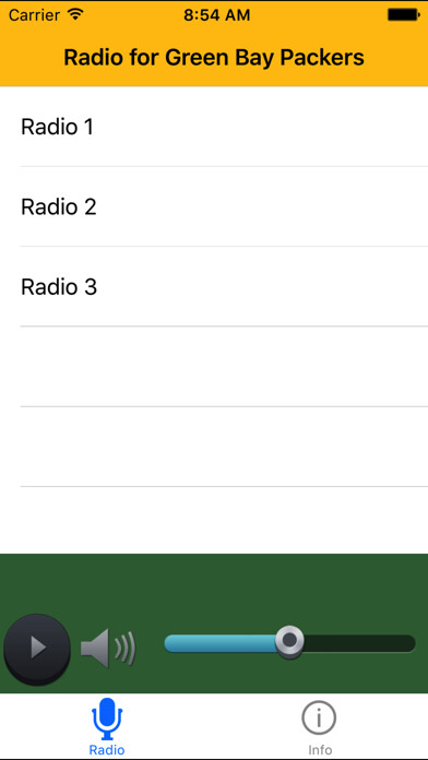 Emulate iPhone app Radio for Packers using MyAndroid