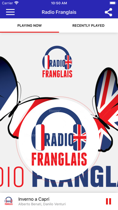 Emulate iPhone app Radio Franglais using MyAndroid