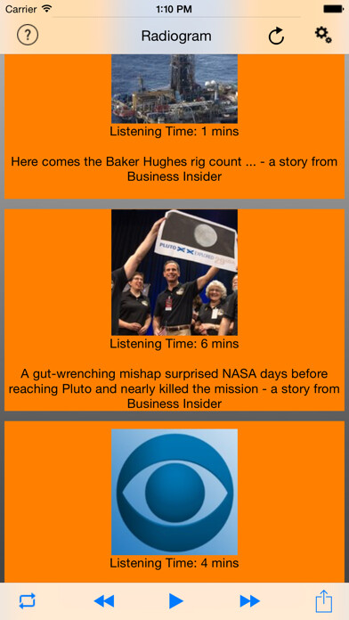 Emulate iPhone app Radiogram - Hear what matters! using MyAndroid