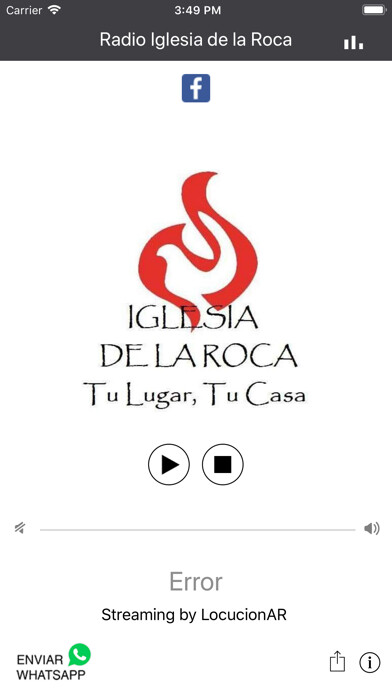 Emulate iPhone app Radio Iglesia de la Roca using MyAndroid Emulate iPhone app Radio Iglesia de la Roca using MyAndroid