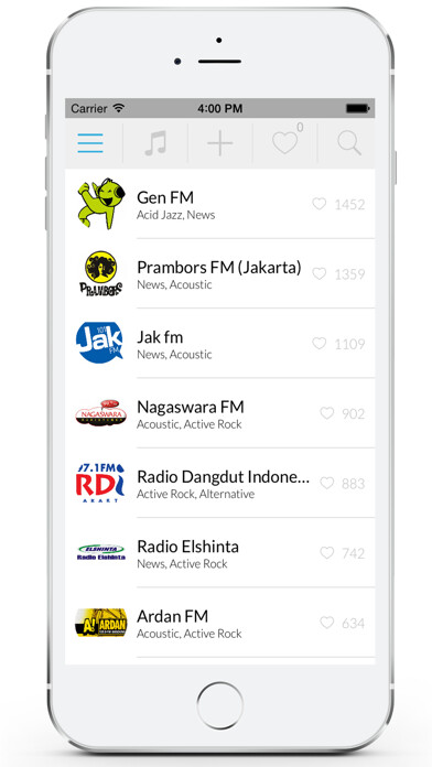 Emulate iPhone app Radio Indonesia (Indonesian) using MyAndroid