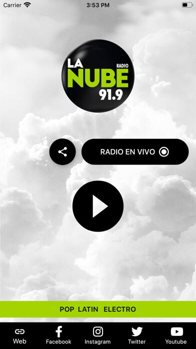 Emulate iPhone app Radio La Nube using MyAndroid
