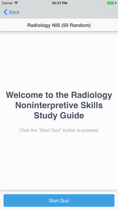 Emulate iPhone app Radiology NIS Study Guide using MyAndroid