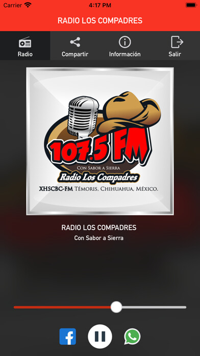 Emulate iPhone app Radio Los Compadres 107.5 FM using MyAndroid