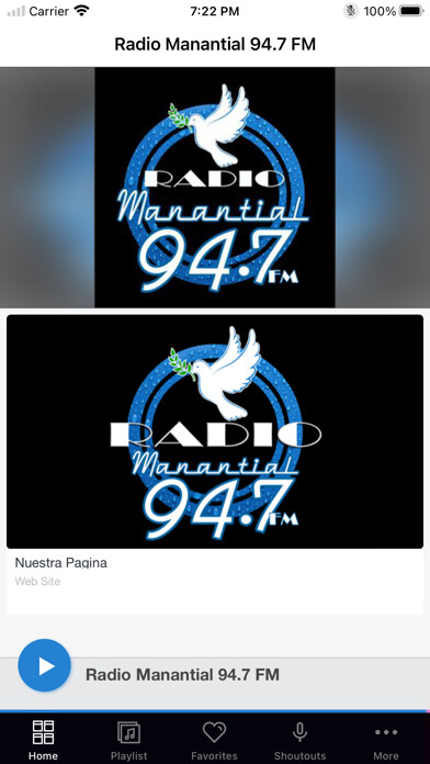 Emulate iPhone app Radio Manantial 94.7 FM using MyAndroid