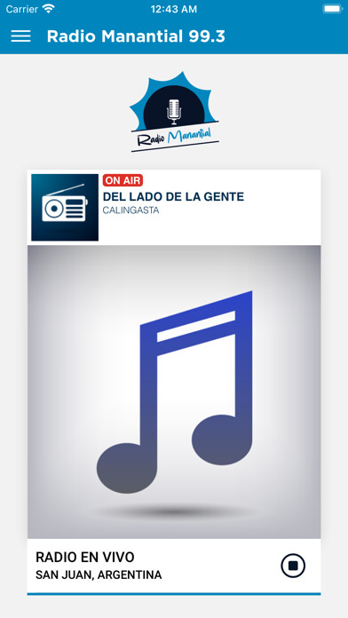 Emulate iPhone app Radio Manantial 99.3 using MyAndroid Emulate iPhone app Radio Manantial 99.3 using MyAndroid