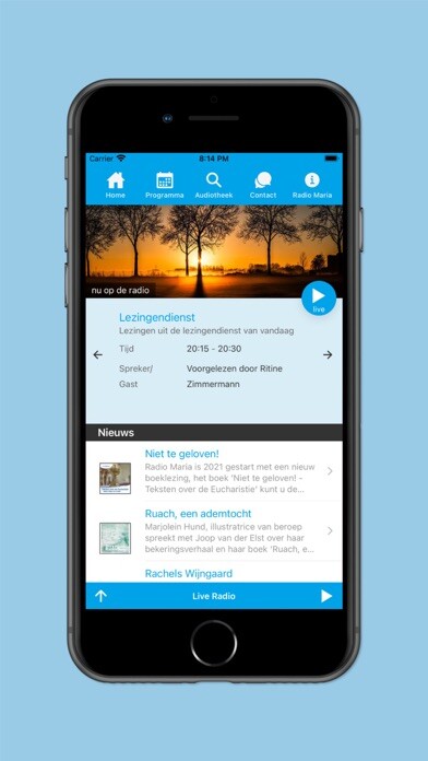 Emulate iPhone app Radio Maria Nederland using MyAndroid