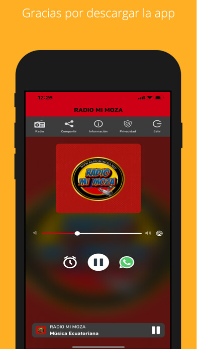 Emulate iPhone app RADIO MI MOZA using MyAndroid