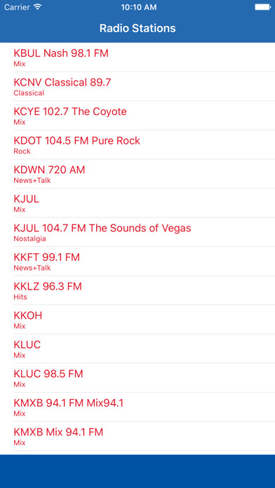 Emulate iPhone app Radio Nevada FM - Streaming and listen to live online music, news show and American charts from the USA using MyAndroid Emulate iPhone app Radio Nevada FM - Streaming and listen to live online music, news show and American charts from the USA using MyAndroid