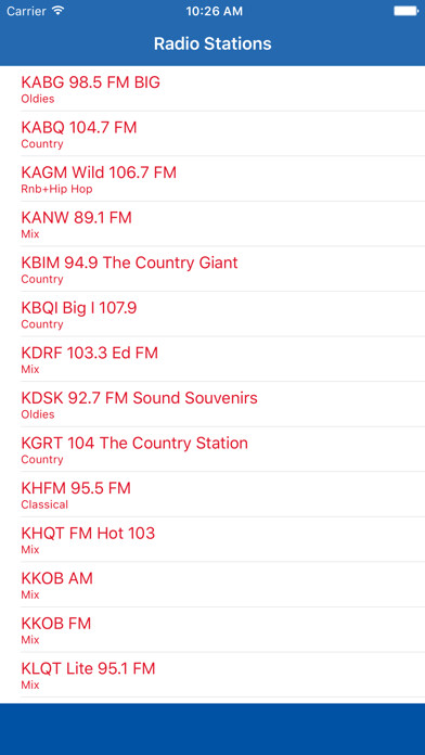 Emulate iPhone app Radio New Mexico FM - Streaming and listen to live online music, news show and American charts from the USA using MyAndroid Emulate iPhone app Radio New Mexico FM - Streaming and listen to live online music, news show and American charts from the USA using MyAndroid