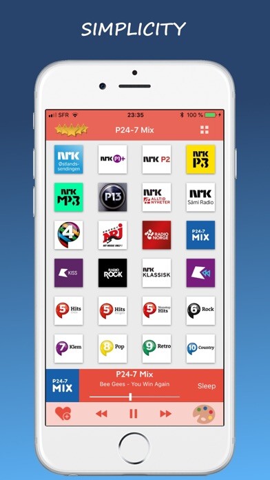 Emulate iPhone app Radio Norge - Live ! using MyAndroid