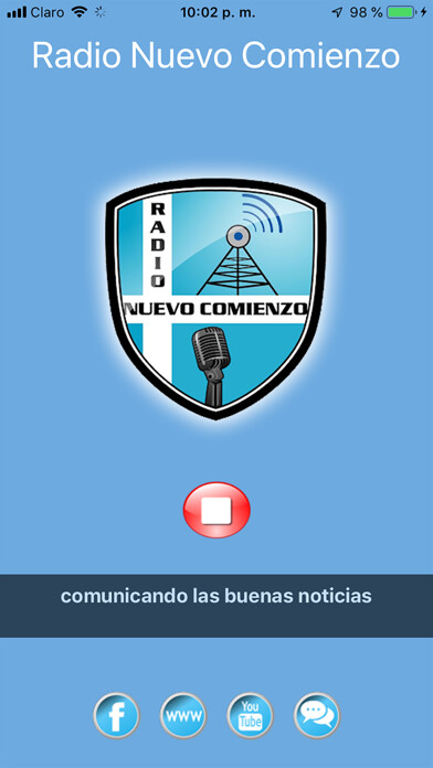 Emulate iPhone app Radio Nuevo Comienzo using MyAndroid