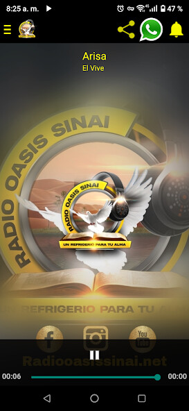 Run android online APK Radio Oasis Sinaí Un Refrigerio Para Tu Alma from MyAndroid or emulate Radio Oasis Sinaí Un Refrigerio Para Tu Alma using MyAndroid
