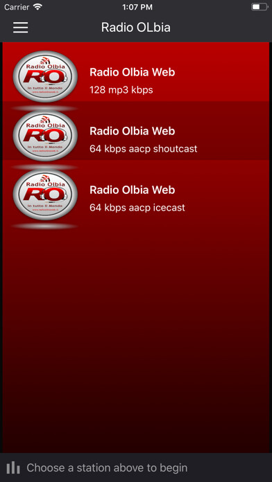 Emulate iPhone app Radio Olbia using MyAndroid