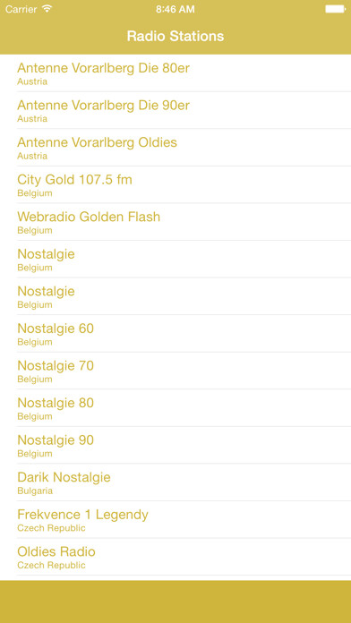 Emulate iPhone app Radio Oldies FM - Streaming and listen to live online oldie charts music from european station and channel using MyAndroid